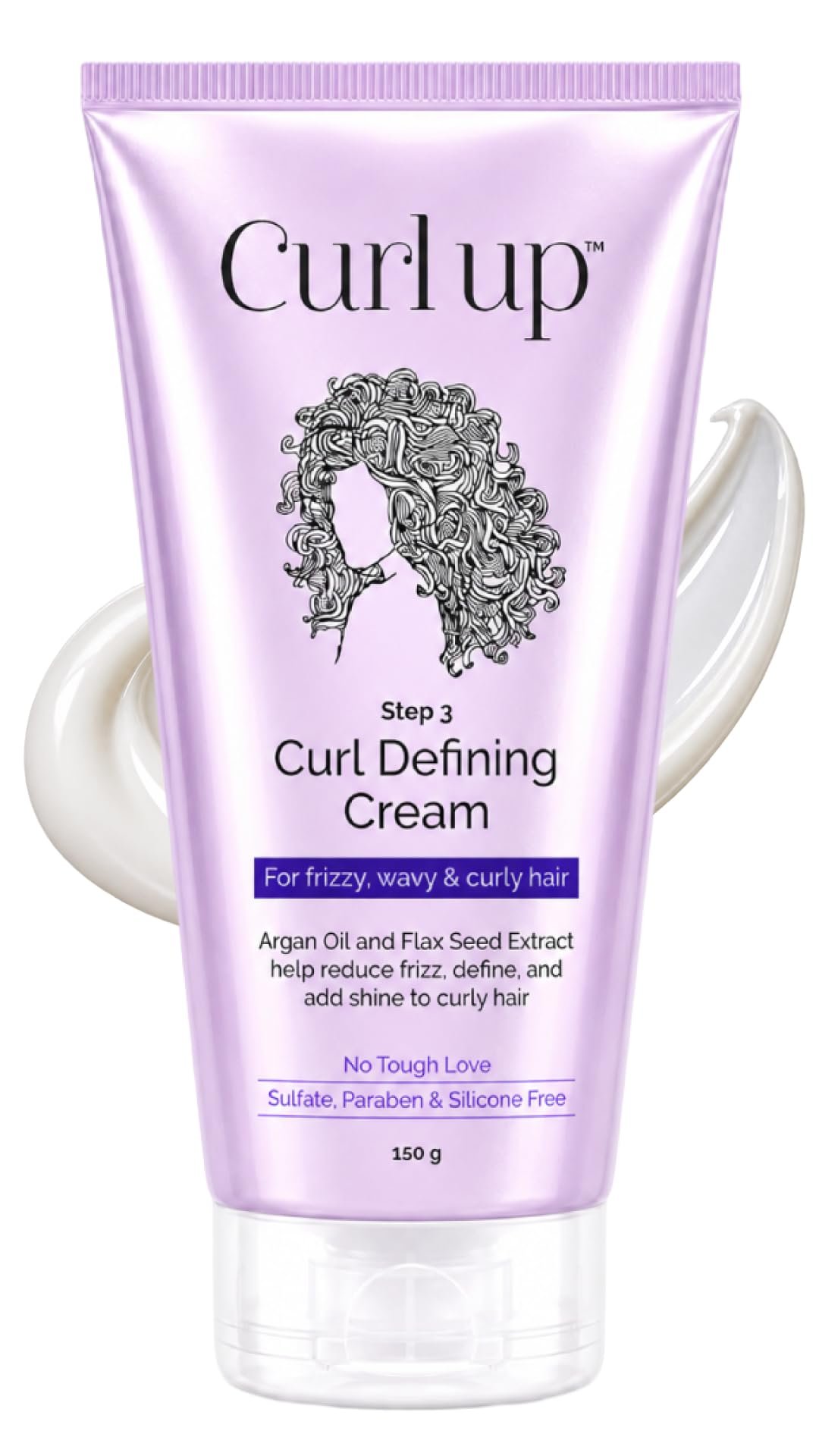 Curl Up Curl Defining Cream – All In One Leave In Conditioner Moisturizes, Enhances Natural Curl Definition & Provides Medium Hold to Dry Frizzy, Wavy & Curly Hair 150g