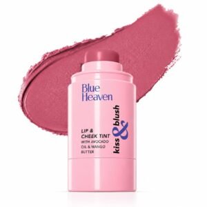 Blue Heaven Kiss and Blush Lip, Cheek and Eye Tint with Avocado Oil and Mango Butter | 3 in 1 Lip and Cheek Tint Stick | Rich Smooth Formula | Easily Blendable Makeup Tint | Rosy Dusk | 8.5gm