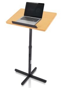 Pyle Adjustable Podium Lectern Stand, Laptop Holder, 25.5 x 18.5 x 4.2in