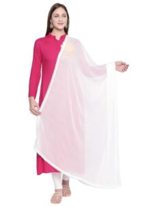 DUPATTA BAZAAR Woman’s Embroidered Chiffon Dupatta.