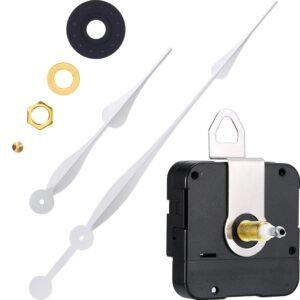 Hicarer High Torque Long Shaft Clock Movement Mechanism Clock Replacement Motor with 12 Inch Long Spade Hands
