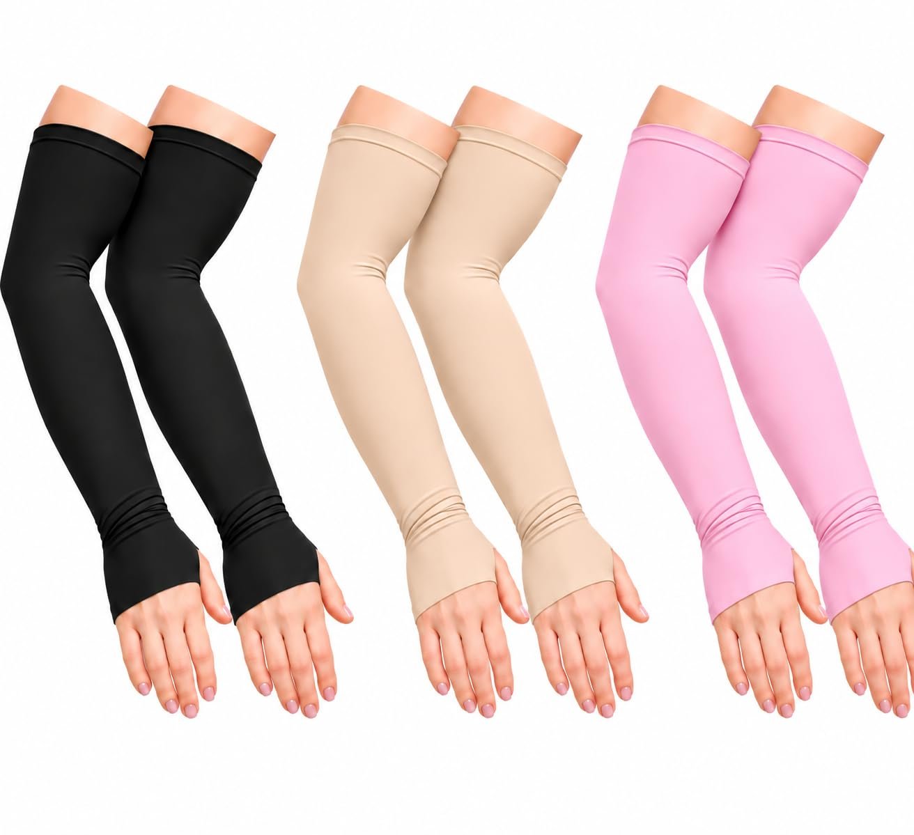 Unisex Full Arm Fingerless Sleeves Gloves for UV, Dust, Summer, UV Sun Protection Arm Sleeves for Men & Women, Protection Arm Sleeves
