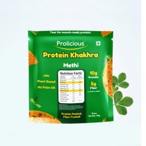 Prolicious Healthy Protein Khakhra| 34g Protein & 17g Fibre Per Pack Per Pack |Vegan Snack|Jain| No Maida |No Palm Oil| 170g Methi