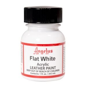 Angelus Acrylic Leather Paint, Flat White, 1 oz (29.5 ml) – Flexible Paint for Leather Shoes, Sneakers, Bags, Crafts & DIY Projects