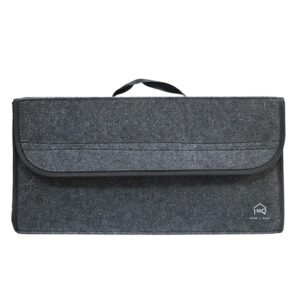 House of Quirk Car Trunk Organizers Large Anti Slip Car Trunk Compartment Boot Cleaning Supplies Storage Organizer Utility Tool Bag (Dark Grey) (Felt)