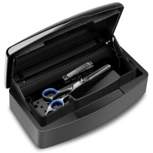 Aifeiter Nail Tool Sterilizer Box,Plastic Sterilizing Tray,The Disinfection Box for Nail Art Tools is Applicable to Nail Art Tools, Tweezers, Hair Salons, Spas and Manicure Equipment-Black