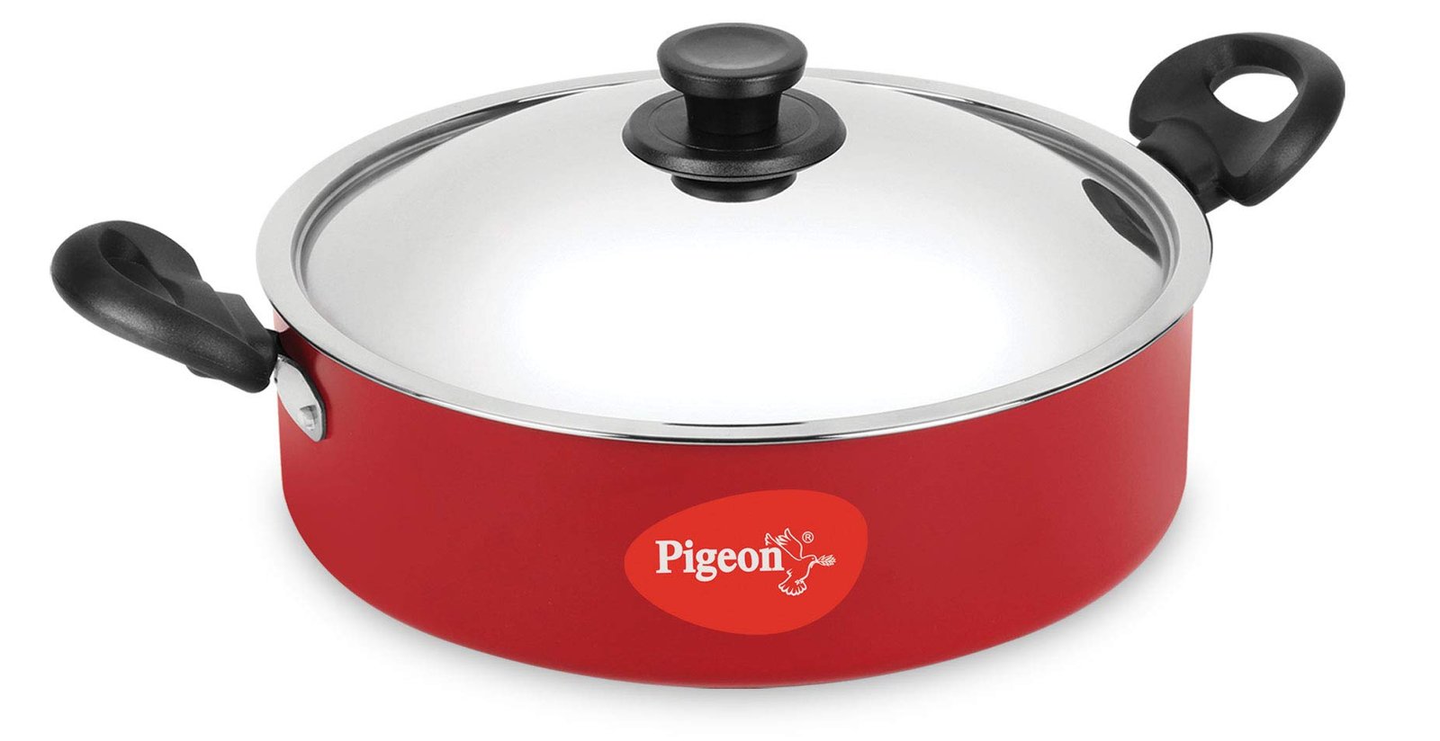 Pigeon by Stovekraft Aluminium Non-Stick Biriyani Pot with Lid, 4 litres (Red)