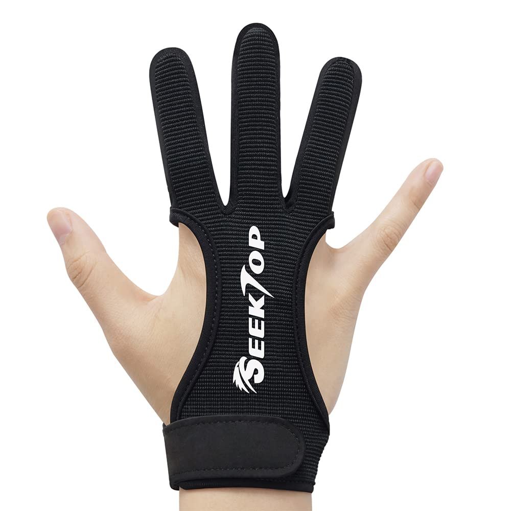 JKER TECH JKER TECH Archery Gloves Shooting Hunting Leather Three Finger Protector for Youth Adult-M