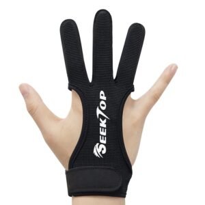 Seektop Archery Gloves Shooting Hunting Leather Three Finger Protector