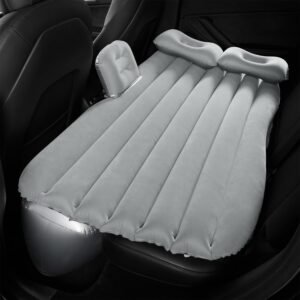Amazon Basics Inflatable Car Air Mattress | Large | Grey | Quick Inflate, Durable PVC Travel & Camping Essential (Supports up to 300 kg)