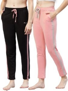BLINKIN Women Cotton Stribed Casual Style Pyjamas|Lowers With 2 Side Pockets : Ideal For Night Wear & Comfort Wear – The Ultimate Relaxed Fit Track Pants (Combo-608)