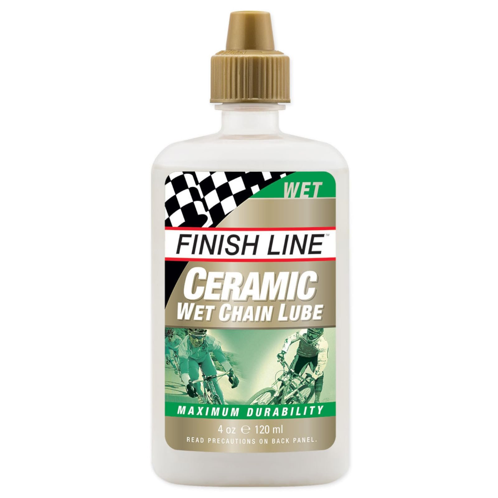 Finish Line Ceramic WET Bicycle Chain Lube, 4-Ounce Drip Squeeze Bottle