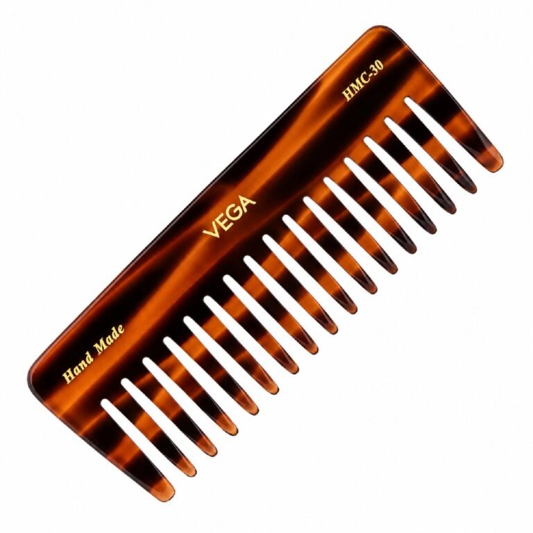 Vega Handcrafted Large Shampoo Comb for Men & Women, Detangling, Daily Grooming | Made from Cellulose Acetate Non-petroleum Based Material from Plant, (India’s No.1* Hair Comb Brand, HMC-30)