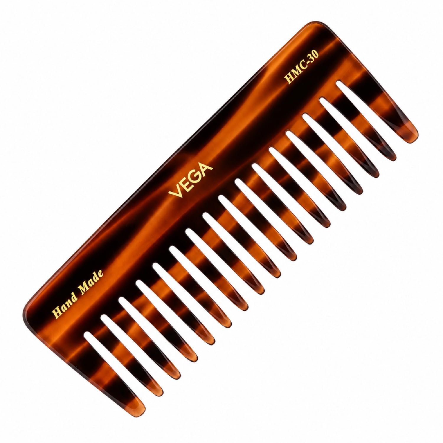 Vega Handcrafted Large Shampoo Comb for Men & Women, Detangling, Daily Grooming | Made from Cellulose Acetate Non-petroleum Based Material from Plant, (India’s No.1* Hair Comb Brand, HMC-30)