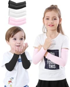 Newbyinn Arm Sleeves for Kids, Child 1 Pair/ 3 Pairs, UPF 50 UV Sun Protection Cooling Sleeves to Cover Arms for Girls, Boys, Babies, Toddlers, Children