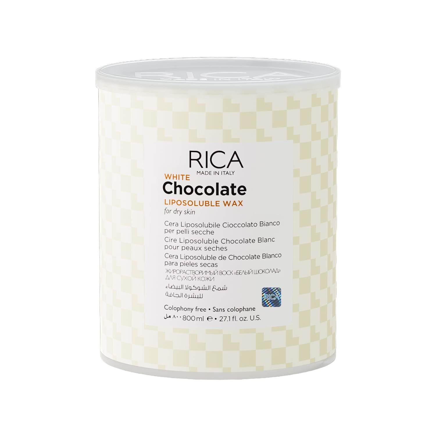 Rica White Chocolate Liposoluble Painless Hair Removal Wax For Men & Women| Quick & Easy Tan Removal Waxing for Dy Skin| 800 ml, Pack of 1