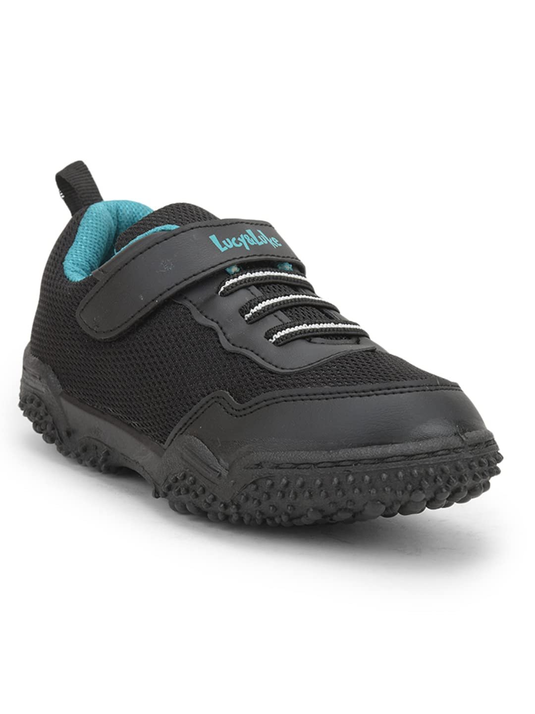 Liberty Lucy & Luke Black & Grey Casual Shoes for Kids – Knit-Mesh Slip-On