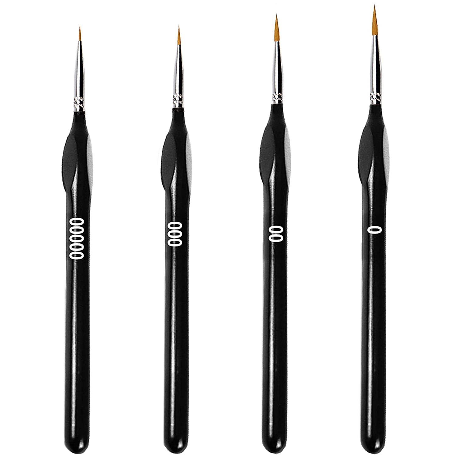 Nylon Fine Detail Paint Brush Set, 4 Pieces Professional Small Artist Paint Brushes Thin Brushes for Fine Detailing Acrylic Watercolor Oil Painting
