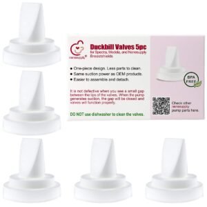 NeneSupply 5 Count Duckbill Valves. Designed for Medela Breastpumps, Spectra S1, S2, 9 Plus Breastpumps, Spectra Dew 350 Breastpump, and NeneSupply Breastshields. replaces Medela Valve, Medela Membrane, and Spectra Valves (5 pc)