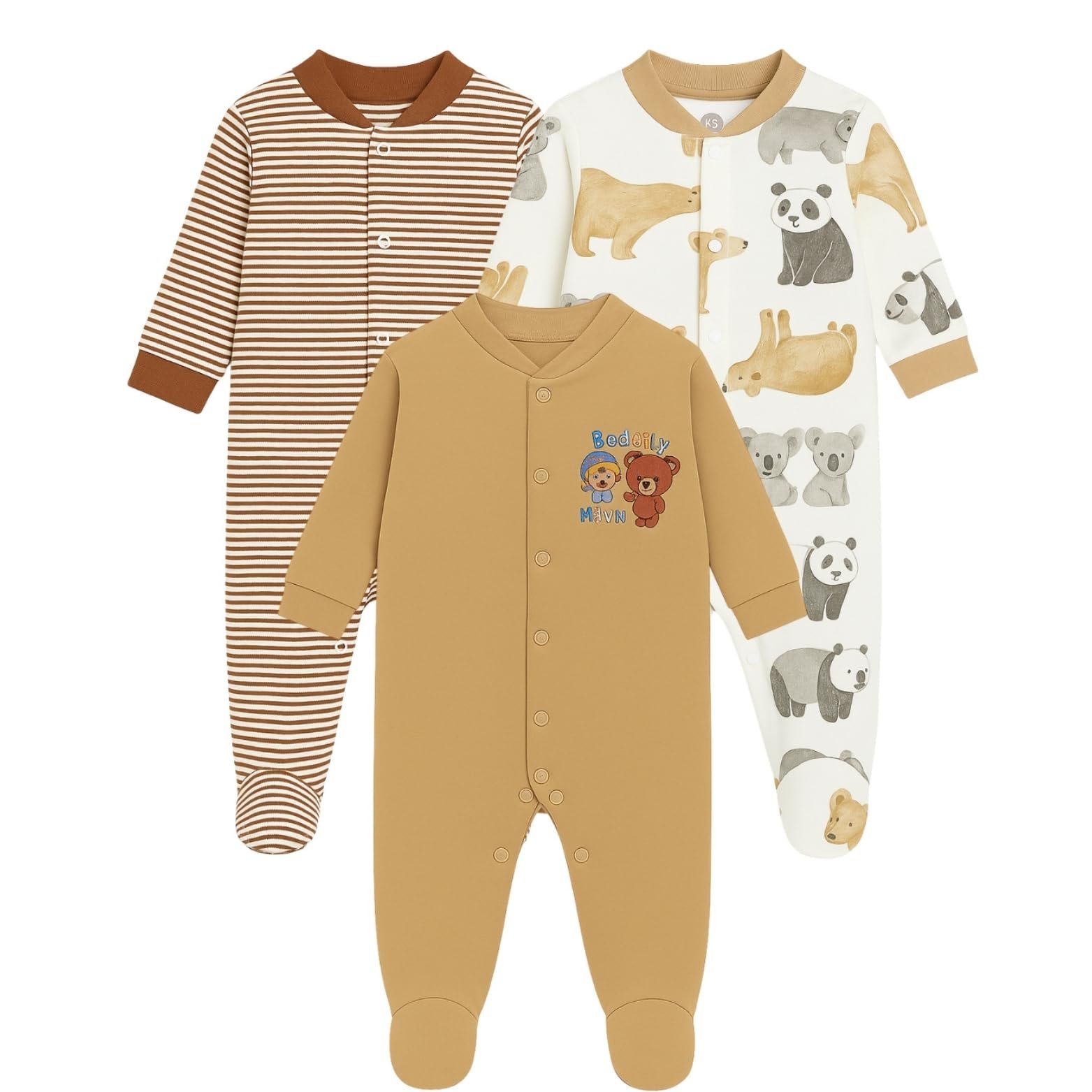 EIO 100% Cotton Rompers/Sleep Suits/Jumpsuit/Night Suits for Baby Boys & Girls, Infants, New Born Pack of 3