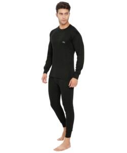 Lux Cottswool Men’s R-Neck Thermal Top and Lower Set | Streachable Winter wear with Stay Warm & Stay Fresh Technology | Full Sleeves and Snug Fit | Cotts Wool Body Warmer Set for Men