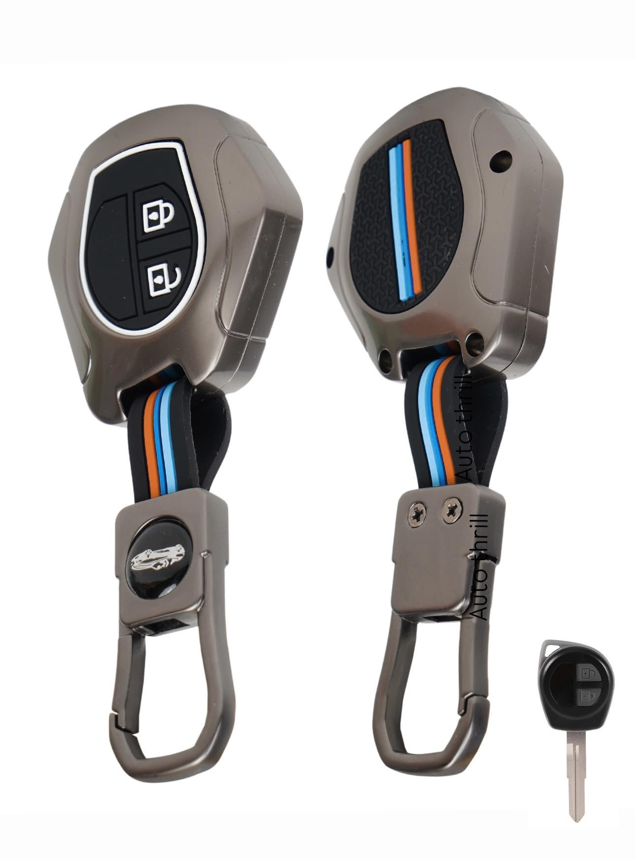 Auto Thrill Premium Metal Key Cover Compitable for Suzuki Swift | Ertiga | Wagonr | Celerio | Swift Dzire | Alto | Fronx | Brezza | S Presso | Ignis | 2 Button Remote Key