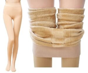 Alexvyan Footed Length (24 to 34 Waist) Stretchable Women Warm Thick Fur Lined Fleece Winter Thermal Soft Legging Tights Stocking – Slim Fit