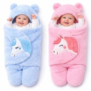BRANDONN Baby Blanket Newborn Gift Pack of Swaddle Wrapper, 0-9 Months, Length 68 cm x Width 68 cm