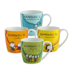 Clay Craft Ceramic Coffee Mugs – Set of 4, Multicolour, 220ml