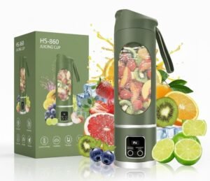 Portable Personal Blender Bottle – USB Rechargeable Smoothie Maker with Travel Lid, Powerful Mini Juicer for Fruits & Vegetables, BPA-Free, Easy Clean 1300 Mah Rechargeable Battery