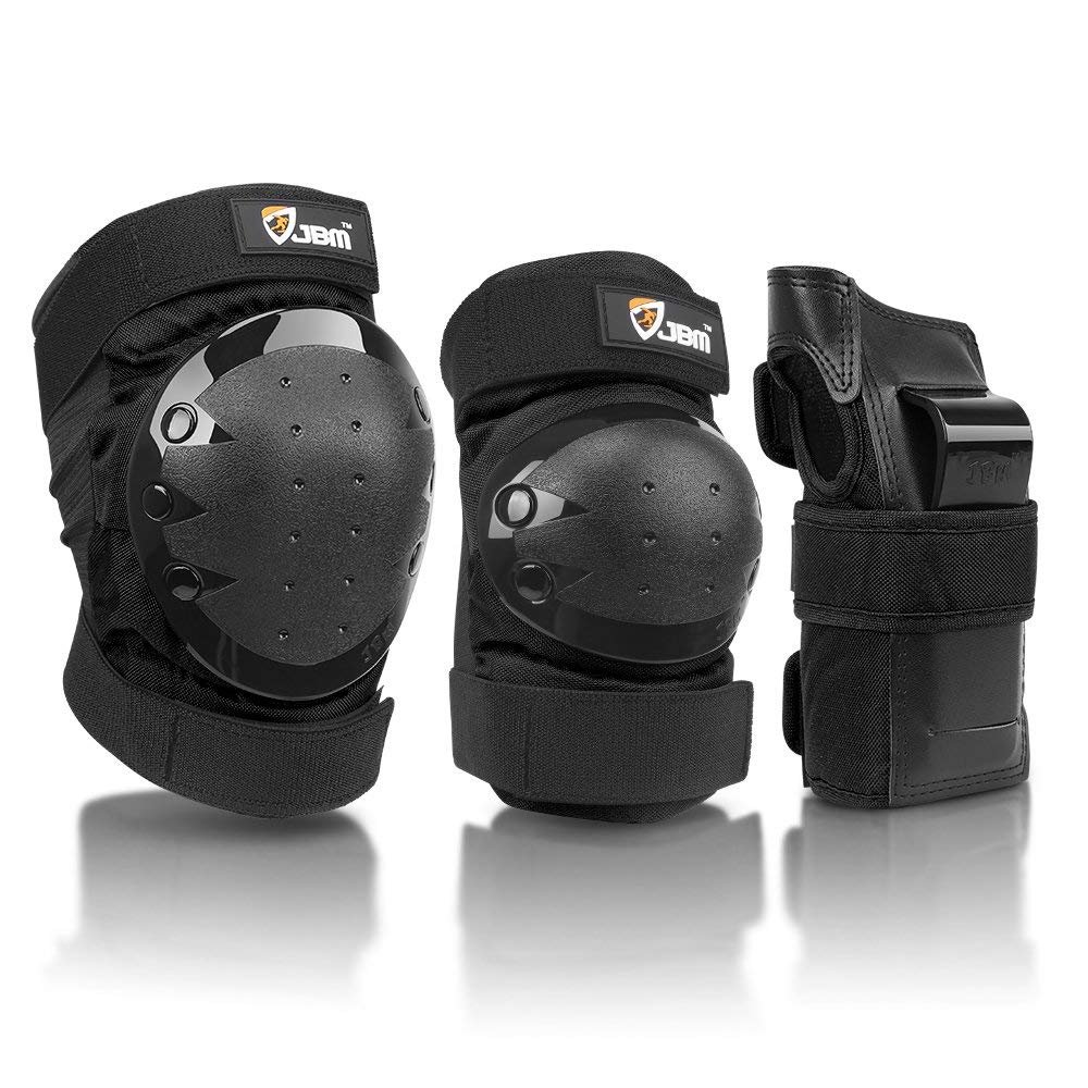 JBM® Sports Protective Gear safety pad Safeguard (Knee Elbow Wrist) Support Pad Set equipment for A