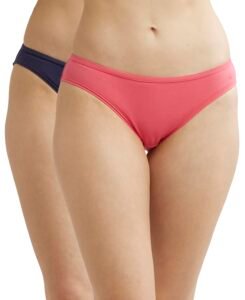 Jockey SW01 Women Medium Coverage Super Combed Cotton Elastane Stretch Bikini with Concealed Waistband and StayFresh Treatment_(Pack of 2, Colors & Prints May Vary)