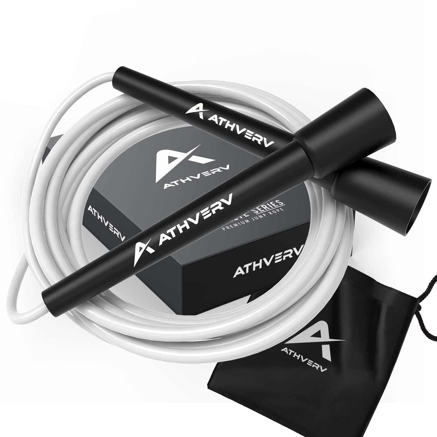 Adjustable Skipping Rope for Men, Women & Kids – Speed Jump Rope for Exercise Workout & Weight Loss (Snow White)