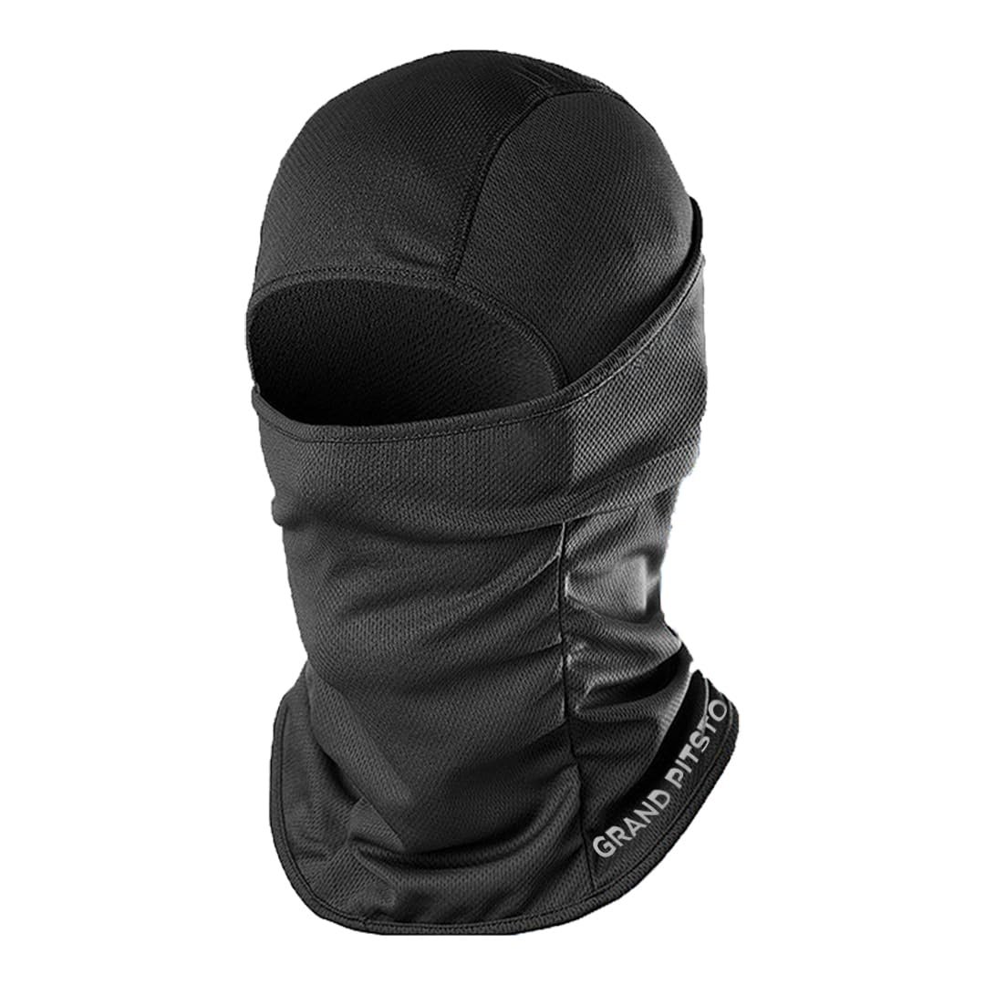 GRAND PITSTOP Helmet Mask (Black – Free Size) | Full Face UV Protection | Outdoor Face Cover | Dust, Wind, Sun Shield | Riding & Hiking Gear | Accessories for Men & Women