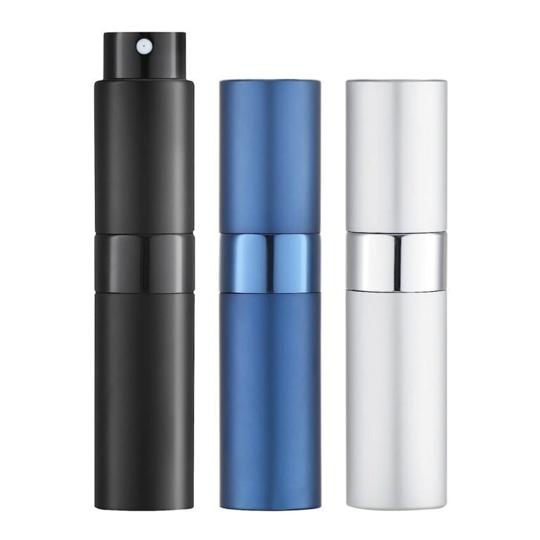 Toureal Travel Perfume Atomiser Refillable – PiyuBind Mini Aftershave Spray Bottle – Small Glass Fragrance Atomizer for Women – Portable Empty Cologne Refill Pump Dispenser for Men Blue 3Pcs