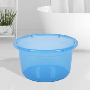 Kuber Industries Plastic Bath Tub | Multipurpose Bath Tub | Tub for Bathroom-Feeding Pan-Bathing-Washing Clothes | Washing Tub | Bathroom Tub | Baby Bathing Tub | 25 LTR | Transparent Blue