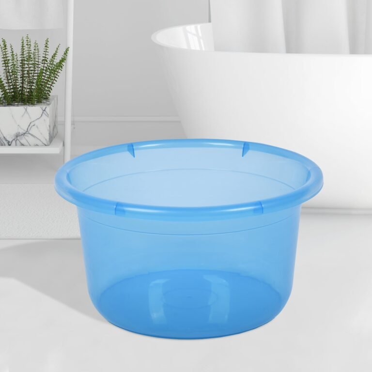 Kuber Industries Plastic Bath Tub | Multipurpose Bath Tub | Tub for Bathroom-Feeding Pan-Bathing-Washing Clothes | Washing Tub | Bathroom Tub | Baby Bathing Tub | 25 LTR | Transparent Blue