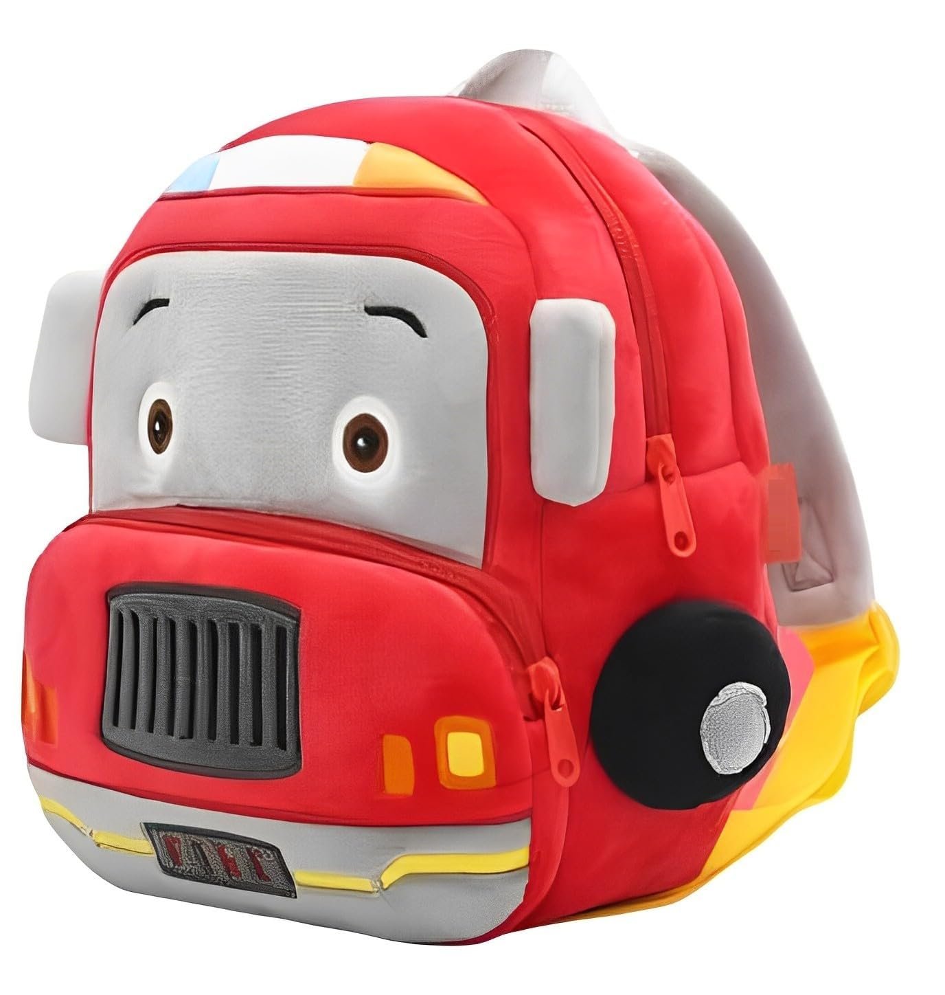 blue tree Cute Boy’s and Girl’s Plush Kids Bag Full Embroidery Designs Mini Travel Backpack (Fire Brigade) (2-5 Years)