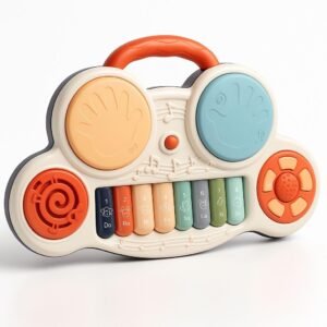 Cable World Drum Keyboard Musical Toys with Flashing Lights – Animal Sounds and Songs,Plastic,Multi Color(Pack of 1) for Baby, Kids and Tooders