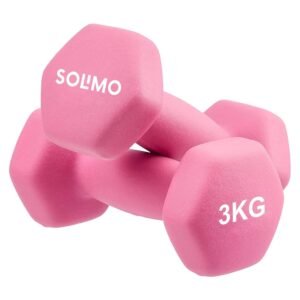 Amazon Brand – Solimo Neoprene Dumbbell 3 Kg, Set of 2 (Light Pink)