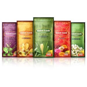 Cycle Pure Agarbatti Combo Pack 5 | 100gm Each | Good Luck Kewda, Kasturi, Champa, Rose, Mogra | Floral Natural Incense for Puja, Meditation, Freshness, Happy Vibes