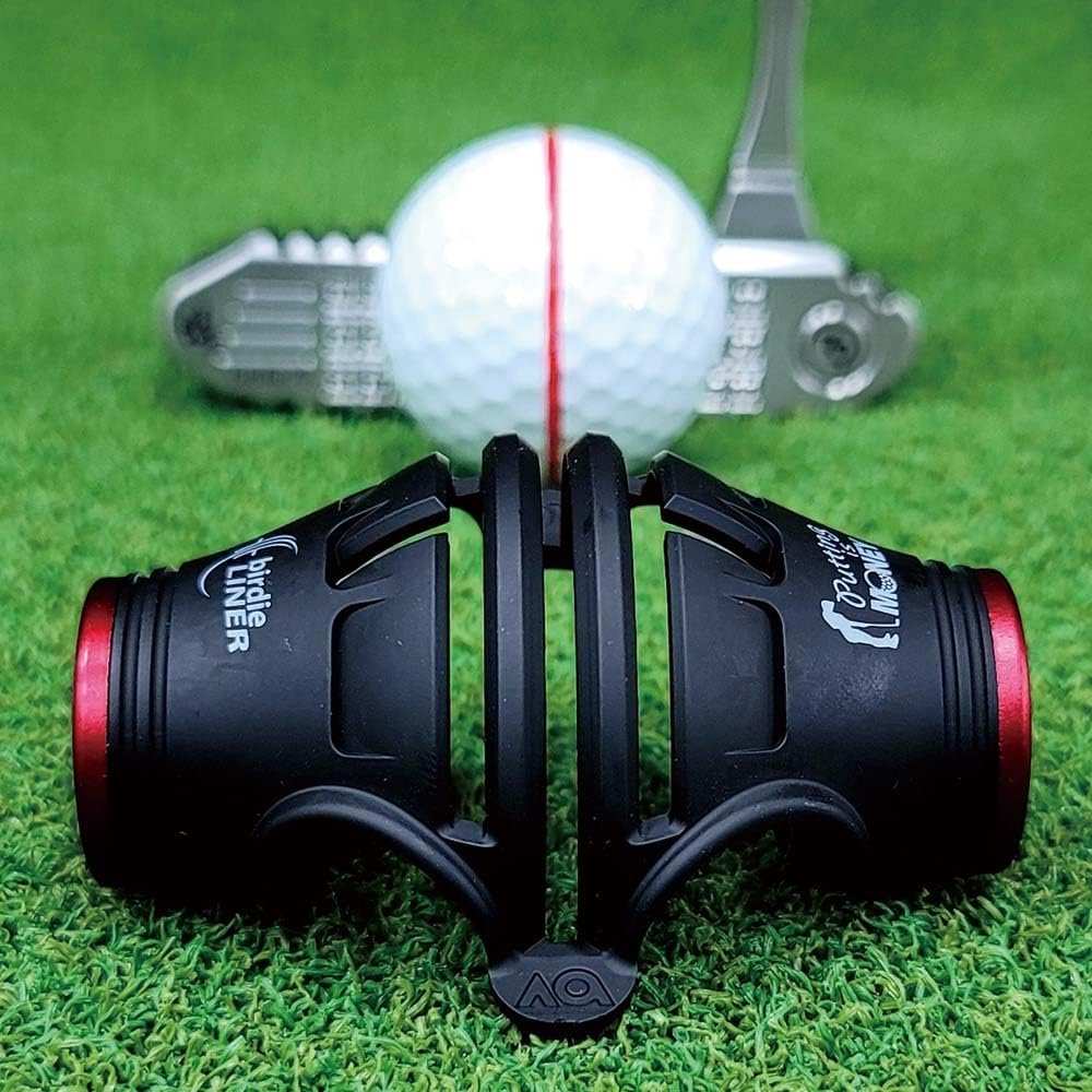 BIRDIE79 Premium Quality360-Degree+180-Degree Combined Birdie Liner Drawing Alignment Tool Kit- 360-Degree Triple 3-Line Golf Ball Marker with Wrapped Luxurious Gift Box Including 3 Marker Pens