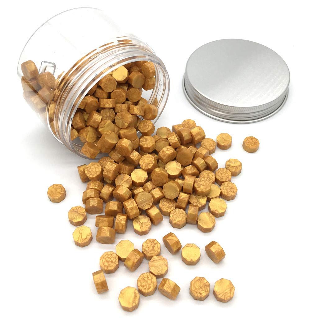 200Pcs Wax Seal Beads for Stamp Sealing – Perfect for Cards, Envelopes, Invitations, Wine Packages, Letter Sealing (Gold)