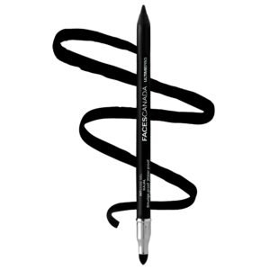 FACES CANADA Ultime Pro Intense Gel Kajal With Smudger & Sharpener – Black, 1.2 g | 24 Hr Long Stay | Waterproof & Smudgeproof | One Swipe Smooth Application | 3-in-1 Kajal, Eyeliner, Smokey Eyeshadow
