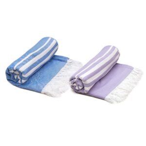 Mush 100% Bamboo Large Bath Towel | Ultra Soft, Absorbent, Light Weight, & Quick Dry Towels For Bath, Travel, Gym, Beach, Pool, And Yoga | 75 X 150 Cms (Set Of 2, Blue & Lavender), 250 TC