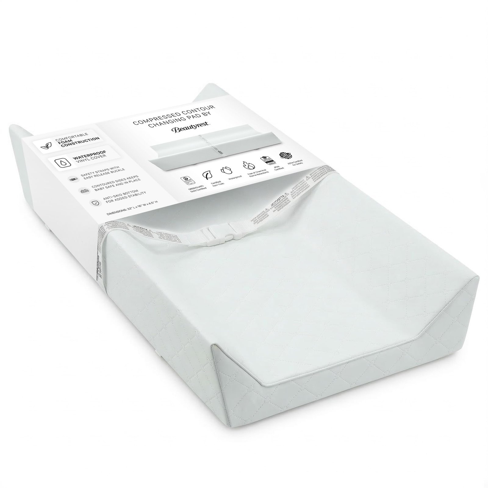Beautyrest Foam Contoured Changing Pad with Waterproof Cover