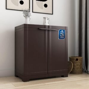Nilkamal Freedom Mini Medium (FMS) Plastic Kids Mini Storage Cabinet |3-Year Warranty|2 Doors Cupboard | Multipurpose Storage Suitable for Kids Room and Home| Weather Brown