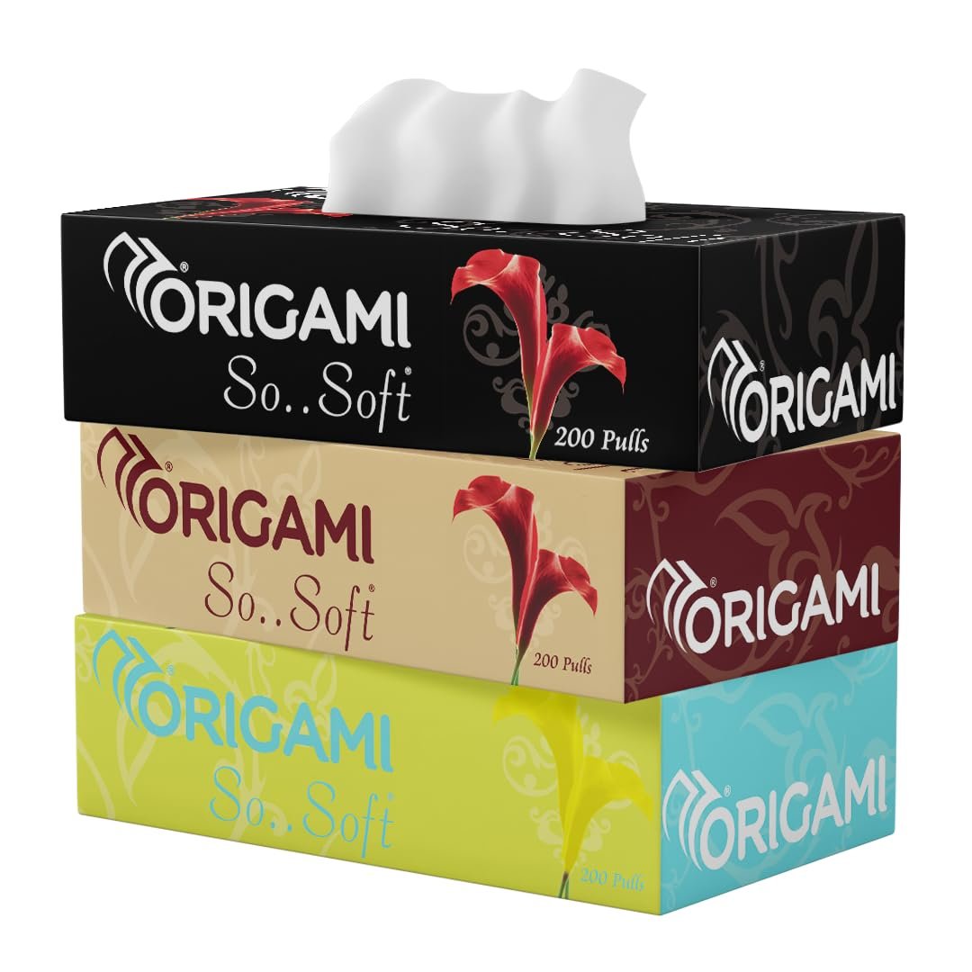 Origami So Soft Facial Tissues | 2 Ply | Pack of 3 | 200 Pulls Each