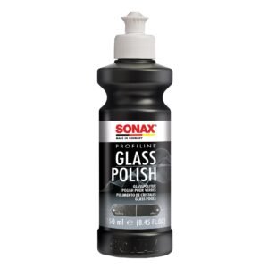 SONAX Profiline Glass Polish (250ml) | Professional Cerium Oxide Glass Polish | Removes Light Scratches, Strong Rain Marks, Water Spots & Wiper Haze | Safe for Windshields (Art. No. 02731410)