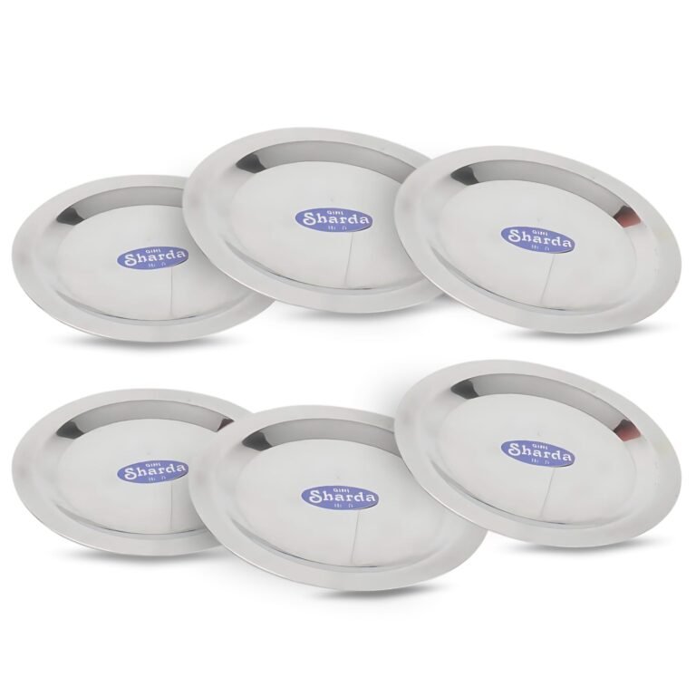 Sharda Metals Stainless Steel Set of 6 Heavy Gauge Ciba Lids, Multipurpose Round Ciba Covers for Cups, Tumblers, Glasses, Bowl and Coasters for Hot and Cold Drinks, BPA-Free, Food Grade, 5.1 Inch